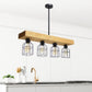 All The Rages Lalia Home 32" Light Wood 4-Light Farmhouse Beam Pendant Light
