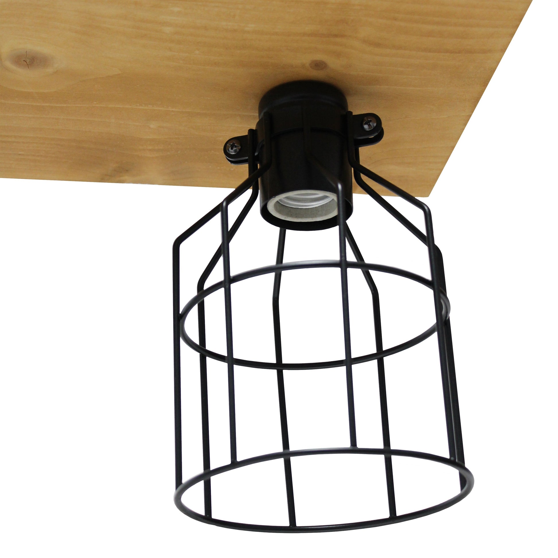 All The Rages Lalia Home 32" Light Wood 4-Light Farmhouse Beam Pendant Light