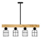 All The Rages Lalia Home 32" Light Wood 4-Light Farmhouse Beam Pendant Light