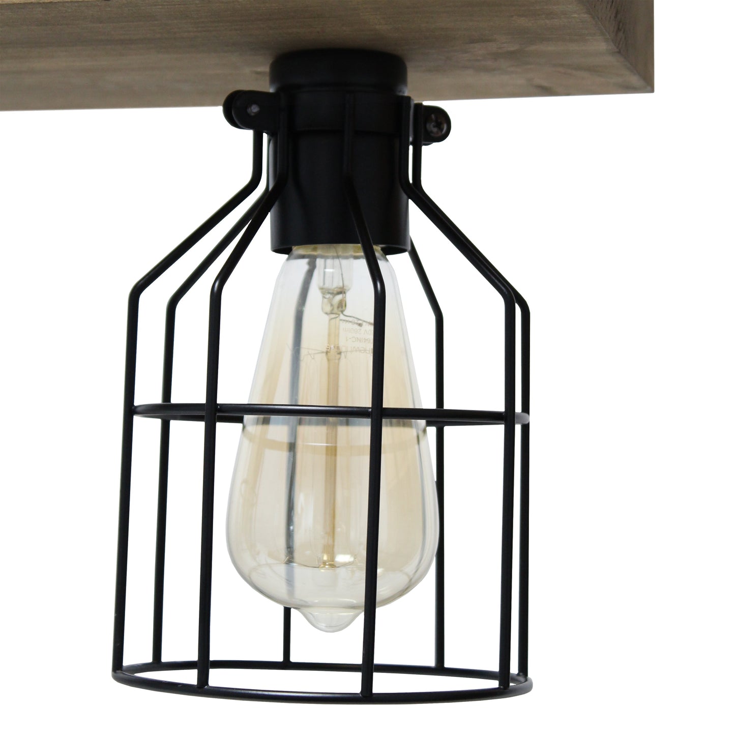 All The Rages Lalia Home 32" Restored Wood 4-Light Farmhouse Beam Pendant Light