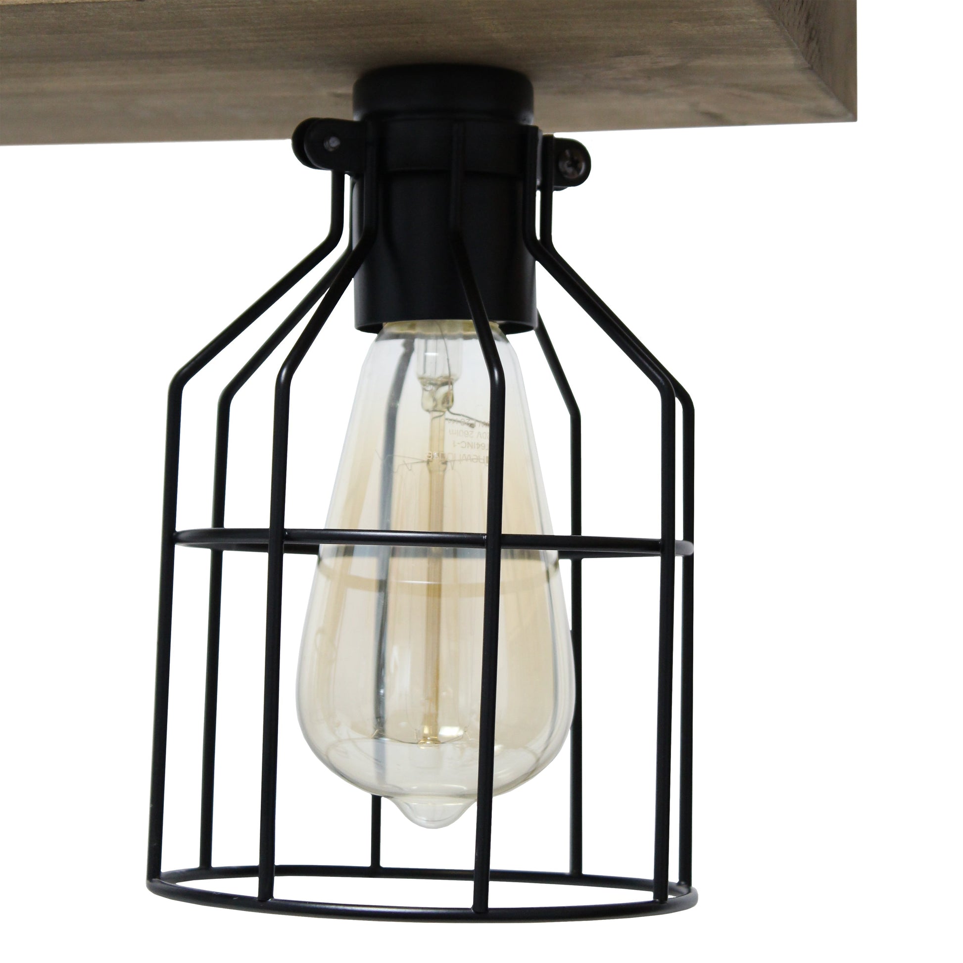 All The Rages Lalia Home 32" Restored Wood 4-Light Farmhouse Beam Pendant Light
