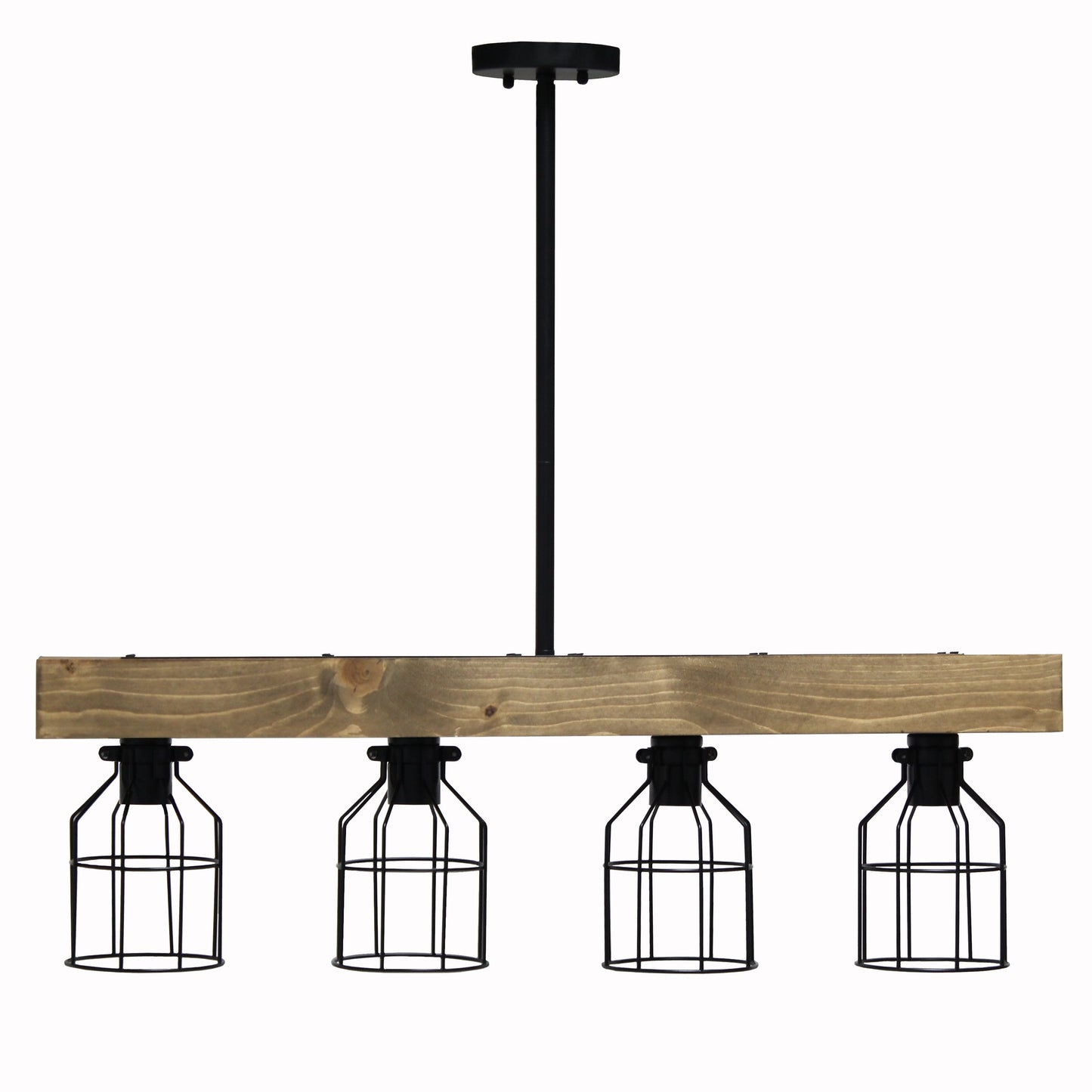 All The Rages Lalia Home 32" Restored Wood 4-Light Farmhouse Beam Pendant Light