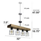 All The Rages Lalia Home 32" Restored Wood 4-Light Farmhouse Beam Pendant Light