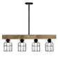 All The Rages Lalia Home 32" Restored Wood 4-Light Farmhouse Beam Pendant Light