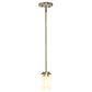 All The Rages Lalia Home 6" Antique Brass Minimal Industrial Farmhouse Adjustable Pendant Light With Clear Cylinder Glass Shade