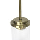 All The Rages Lalia Home 6" Antique Brass Minimal Industrial Farmhouse Adjustable Pendant Light With Clear Cylinder Glass Shade