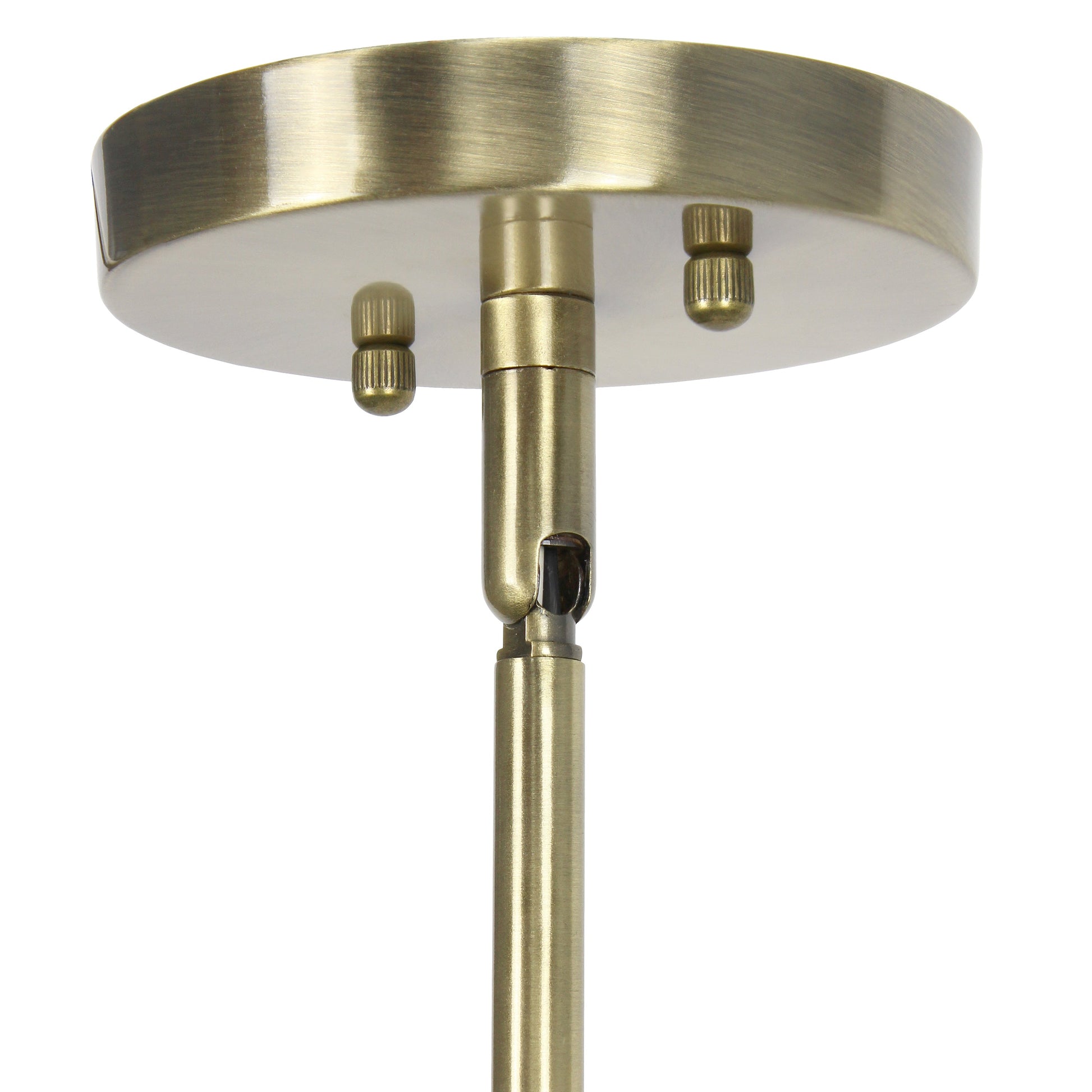 All The Rages Lalia Home 6" Antique Brass Minimal Industrial Farmhouse Adjustable Pendant Light With Clear Cylinder Glass Shade