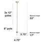 All The Rages Lalia Home 6" Antique Brass Minimal Industrial Farmhouse Adjustable Pendant Light With Clear Cylinder Glass Shade