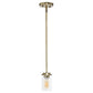 All The Rages Lalia Home 6" Antique Brass Minimal Industrial Farmhouse Adjustable Pendant Light With Clear Cylinder Glass Shade