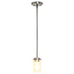 All The Rages Lalia Home 6" Brushed Nickel Minimal Industrial Farmhouse Adjustable Pendant Light With Clear Cylinder Glass Shade