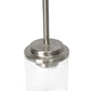 All The Rages Lalia Home 6" Brushed Nickel Minimal Industrial Farmhouse Adjustable Pendant Light With Clear Cylinder Glass Shade