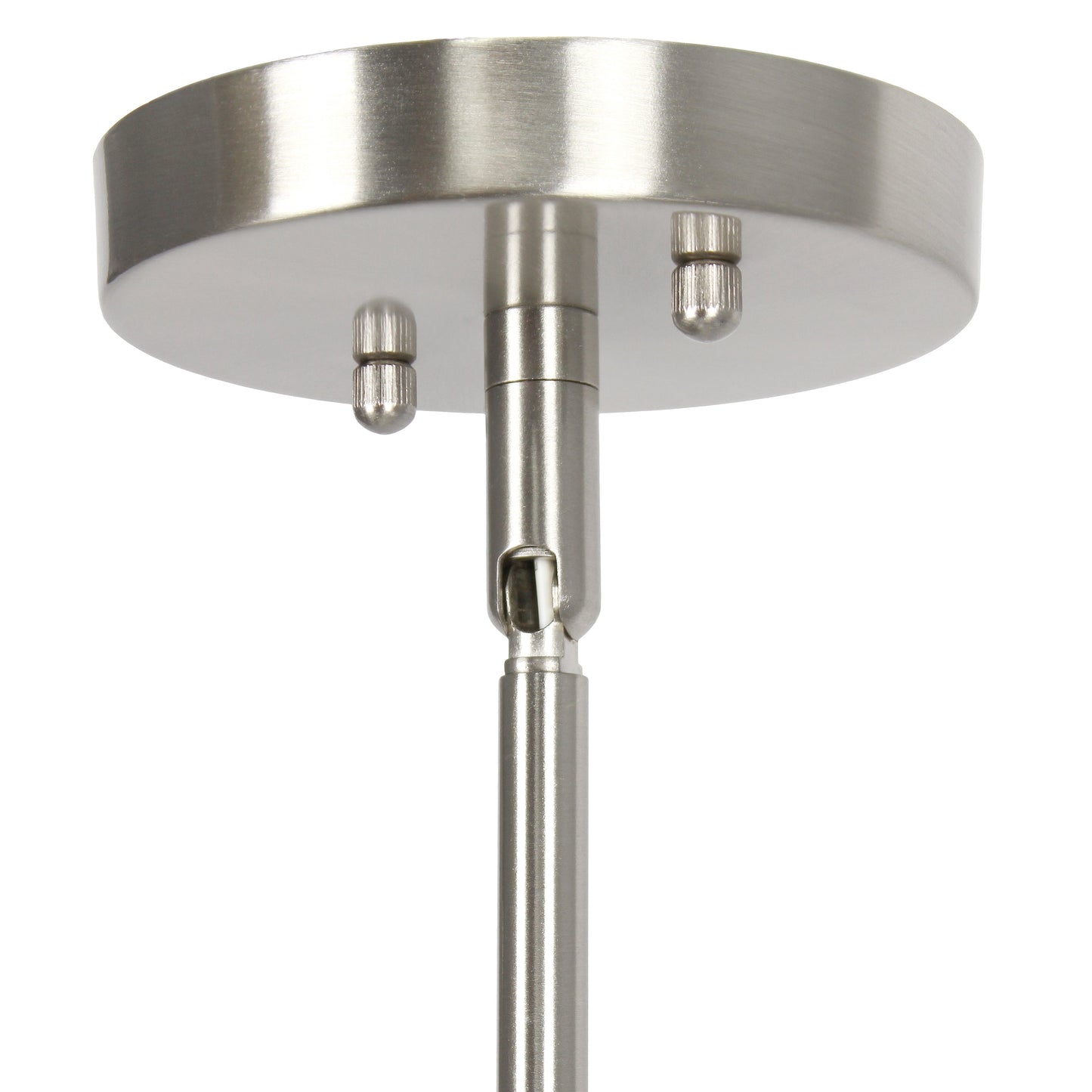 All The Rages Lalia Home 6" Brushed Nickel Minimal Industrial Farmhouse Adjustable Pendant Light With Clear Cylinder Glass Shade