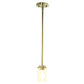 All The Rages Lalia Home 6" Gold Minimal Industrial Farmhouse Adjustable Pendant Light With Clear Cylinder Glass Shade