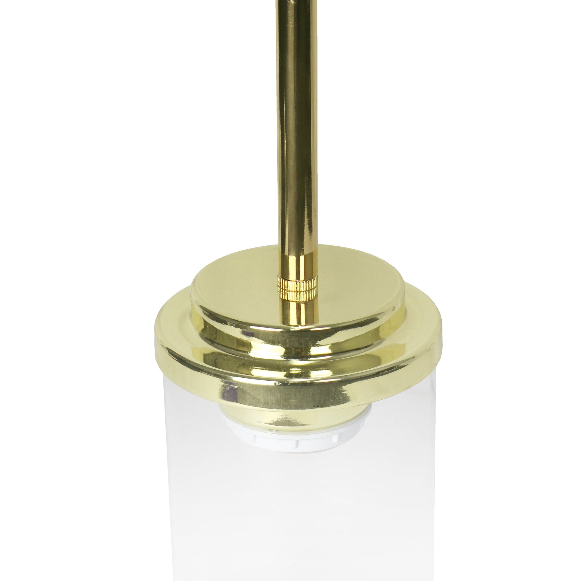 All The Rages Lalia Home 6" Gold Minimal Industrial Farmhouse Adjustable Pendant Light With Clear Cylinder Glass Shade