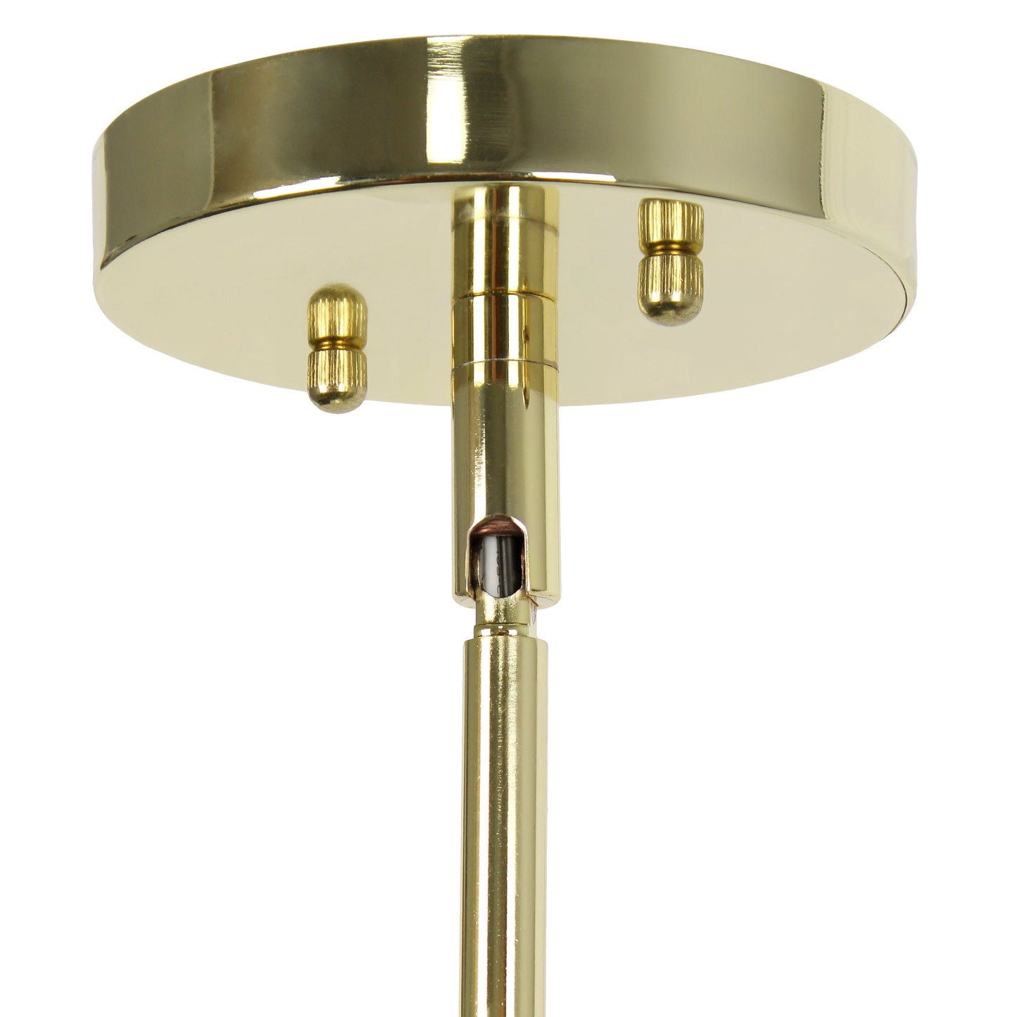 All The Rages Lalia Home 6" Gold Minimal Industrial Farmhouse Adjustable Pendant Light With Clear Cylinder Glass Shade