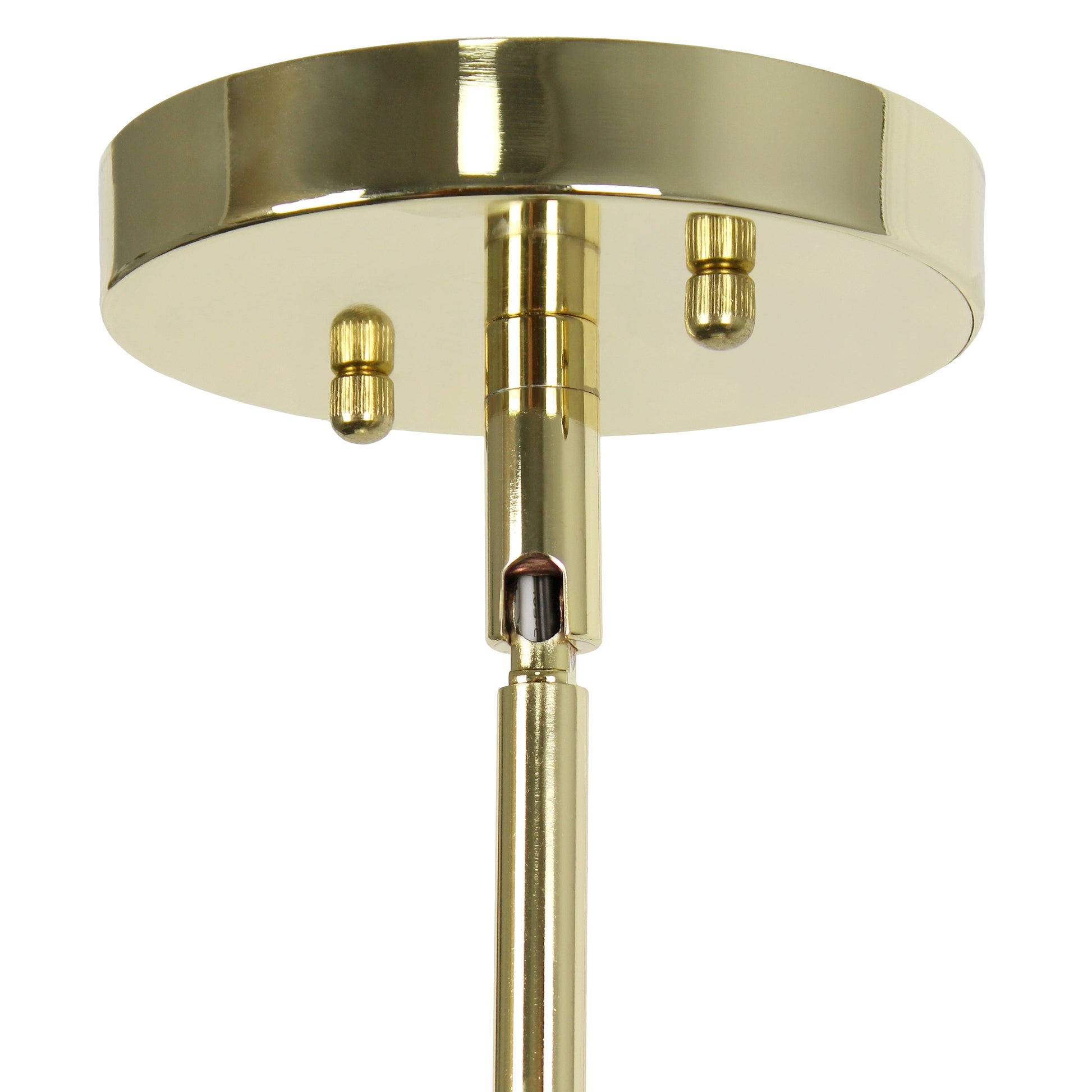 All The Rages Lalia Home 6" Gold Minimal Industrial Farmhouse Adjustable Pendant Light With Clear Cylinder Glass Shade