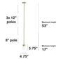 All The Rages Lalia Home 6" Gold Minimal Industrial Farmhouse Adjustable Pendant Light With Clear Cylinder Glass Shade
