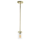 All The Rages Lalia Home 6" Gold Minimal Industrial Farmhouse Adjustable Pendant Light With Clear Cylinder Glass Shade