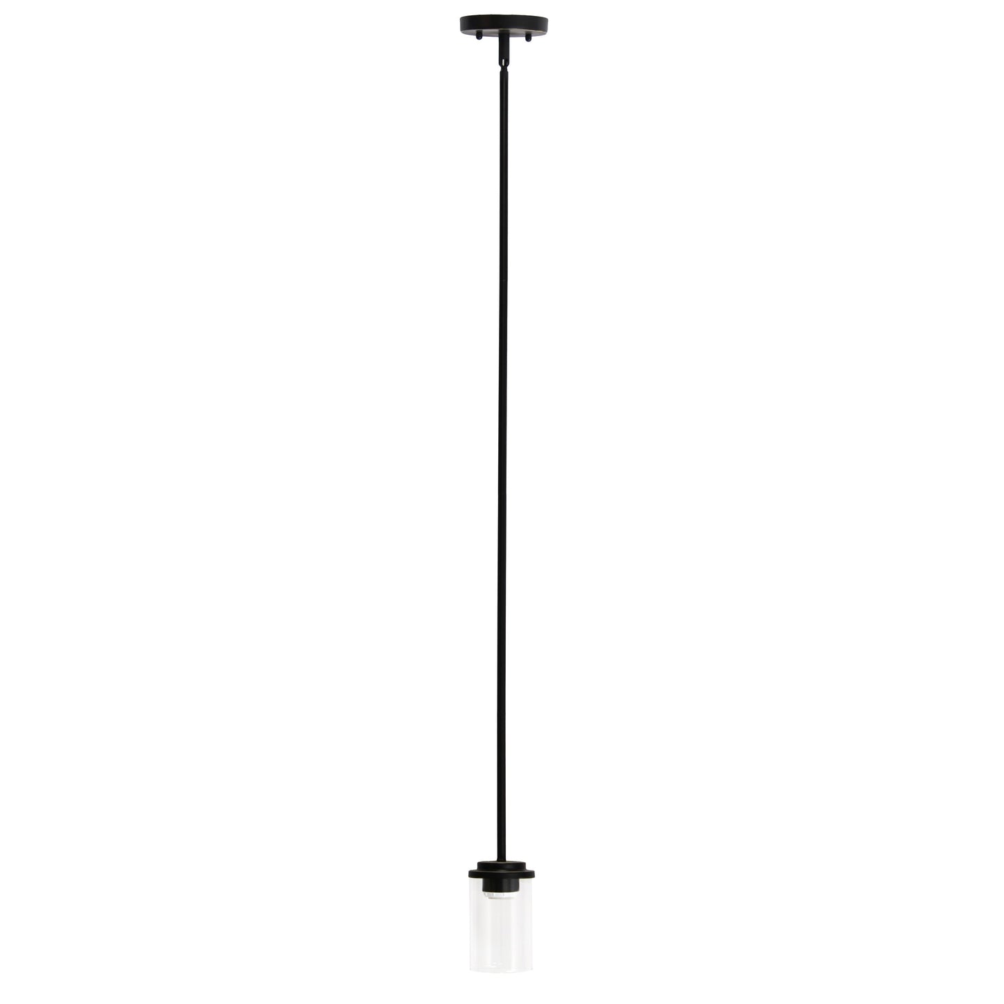 All The Rages Lalia Home 6" Restoration Bronze Minimal Industrial Farmhouse Adjustable Pendant Light With Clear Cylinder Glass Shade