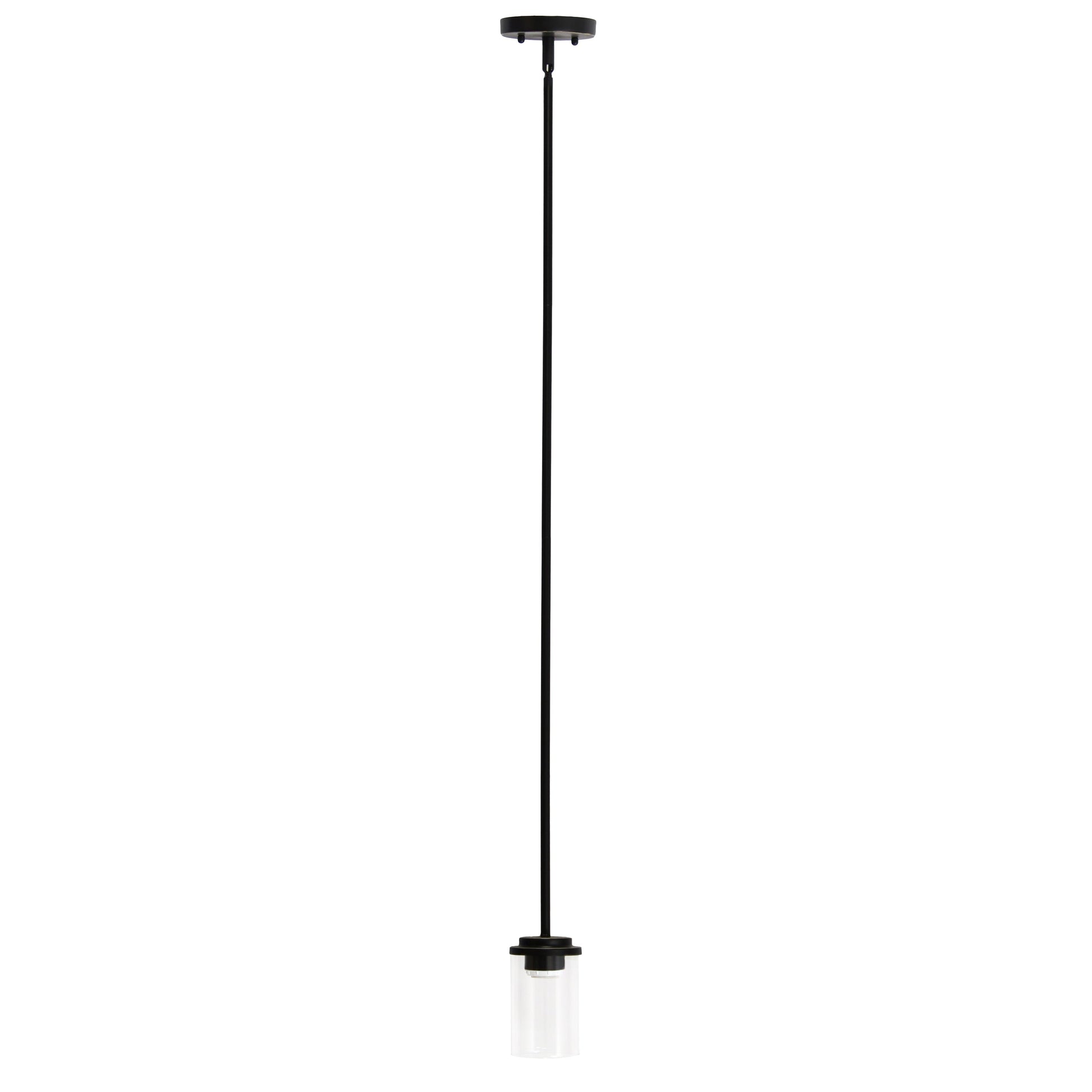 All The Rages Lalia Home 6" Restoration Bronze Minimal Industrial Farmhouse Adjustable Pendant Light With Clear Cylinder Glass Shade