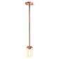 All The Rages Lalia Home 6" Rose Gold Minimal Industrial Farmhouse Adjustable Pendant Light With Clear Cylinder Glass Shade