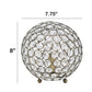All The Rages Lalia Home 8" Antique Brass Elipse Contemporary Metal Crystal Round Sphere Glamorous Orb Table Lamp