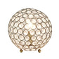 All The Rages Lalia Home 8" Antique Brass Elipse Contemporary Metal Crystal Round Sphere Glamorous Orb Table Lamp