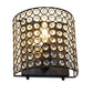 All The Rages Lalia Home 8" Black Modern Crystal & Metal Wall Sconce