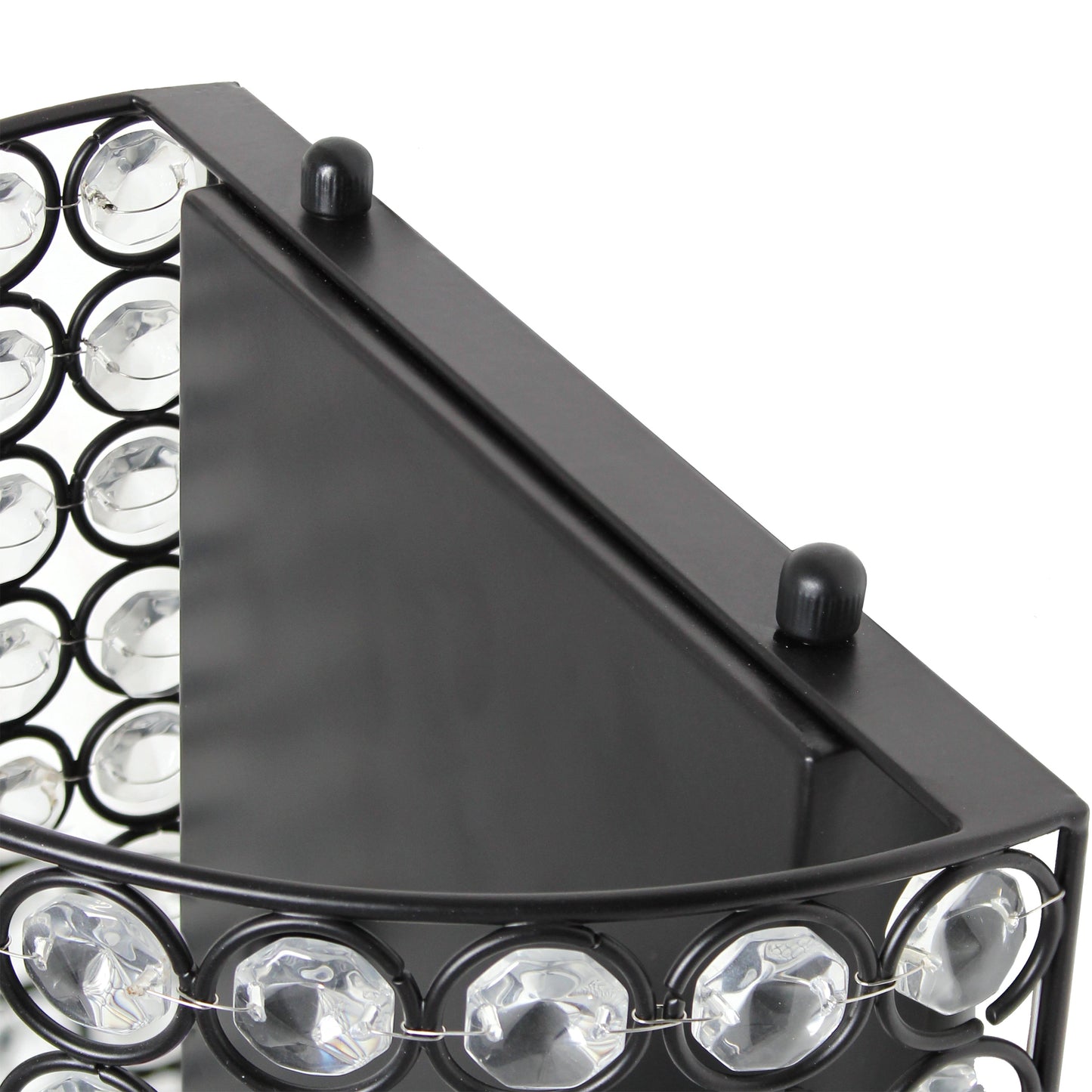 All The Rages Lalia Home 8" Black Modern Crystal & Metal Wall Sconce