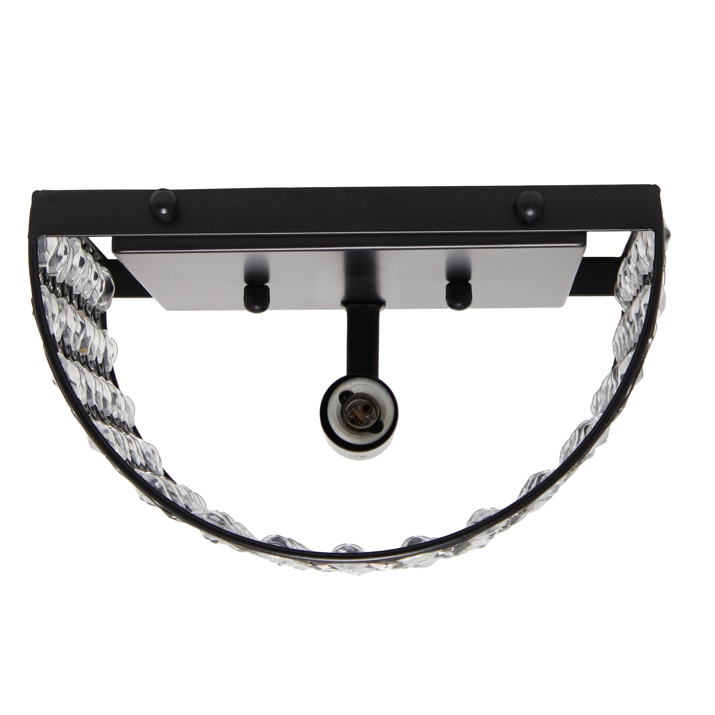 All The Rages Lalia Home 8" Black Modern Crystal & Metal Wall Sconce