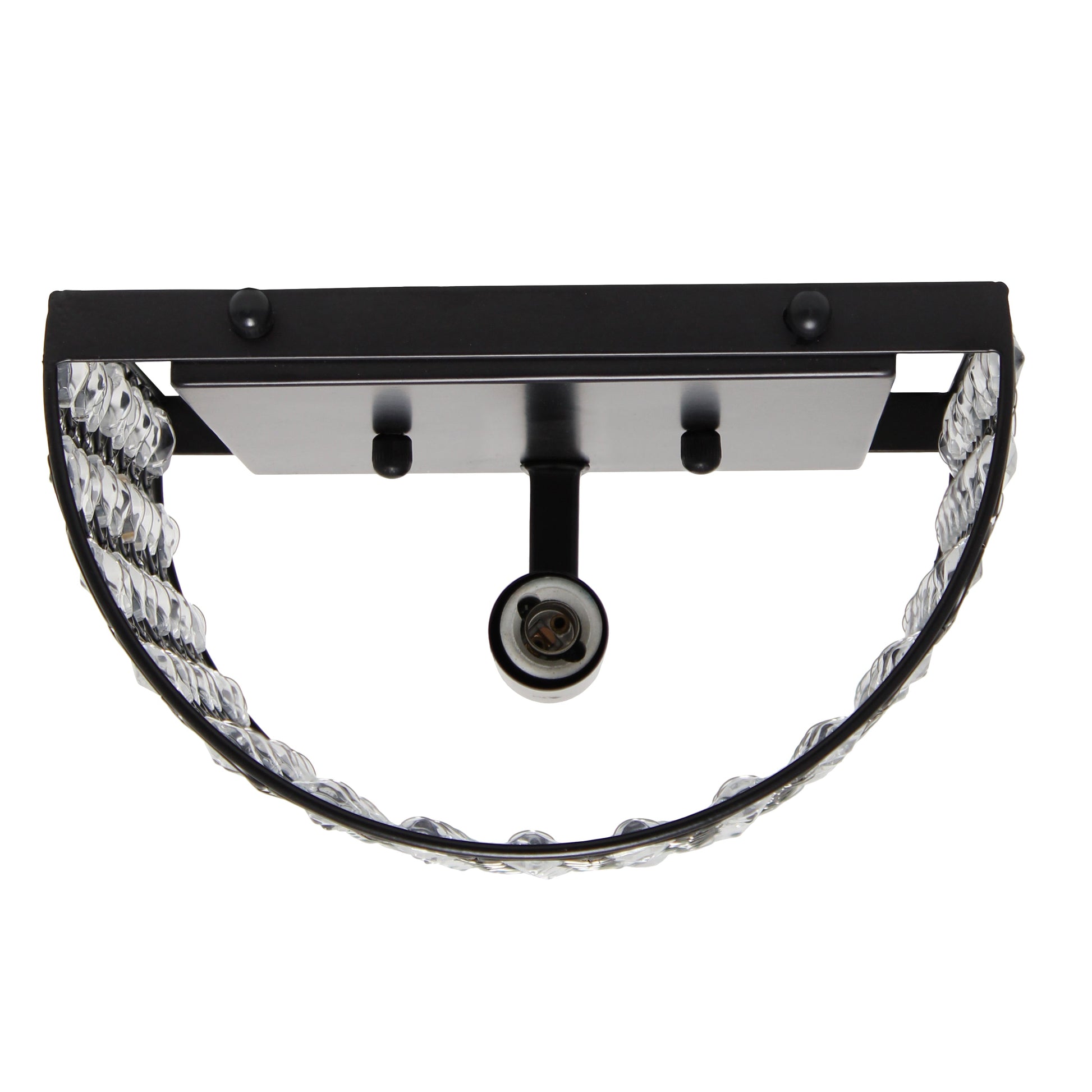All The Rages Lalia Home 8" Black Modern Crystal & Metal Wall Sconce
