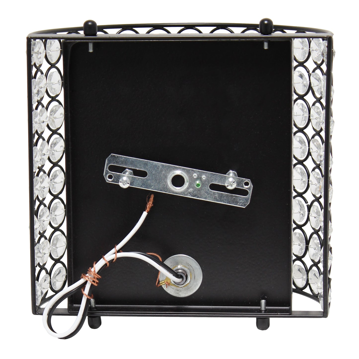 All The Rages Lalia Home 8" Black Modern Crystal & Metal Wall Sconce