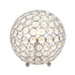 All The Rages Lalia Home 8" Chrome Elipse Contemporary Metal Crystal Round Sphere Glamorous Orb Table Lamp