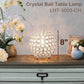 All The Rages Lalia Home 8" Chrome Elipse Contemporary Metal Crystal Round Sphere Glamorous Orb Table Lamp