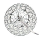 All The Rages Lalia Home 8" Chrome Elipse Contemporary Metal Crystal Round Sphere Glamorous Orb Table Lamp