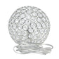 All The Rages Lalia Home 8" Chrome Elipse Contemporary Metal Crystal Round Sphere Glamorous Orb Table Lamp