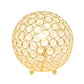 All The Rages Lalia Home 8" Gold Elipse Contemporary Metal Crystal Round Sphere Glamorous Orb Table Lamp