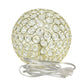 All The Rages Lalia Home 8" Gold Elipse Contemporary Metal Crystal Round Sphere Glamorous Orb Table Lamp