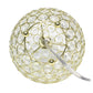 All The Rages Lalia Home 8" Gold Elipse Contemporary Metal Crystal Round Sphere Glamorous Orb Table Lamp