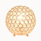 All The Rages Lalia Home 8" Rose Gold Elipse Contemporary Metal Crystal Round Sphere Glamorous Orb Table Lamp