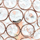 All The Rages Lalia Home 8" Rose Gold Elipse Contemporary Metal Crystal Round Sphere Glamorous Orb Table Lamp