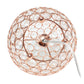 All The Rages Lalia Home 8" Rose Gold Elipse Contemporary Metal Crystal Round Sphere Glamorous Orb Table Lamp