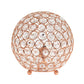 All The Rages Lalia Home 8" Rose Gold Elipse Contemporary Metal Crystal Round Sphere Glamorous Orb Table Lamp