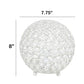 All The Rages Lalia Home 8" White Elipse Contemporary Metal Crystal Round Sphere Glamorous Orb Table Lamp