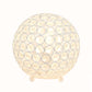 All The Rages Lalia Home 8" White Elipse Contemporary Metal Crystal Round Sphere Glamorous Orb Table Lamp