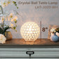 All The Rages Lalia Home 8" White Elipse Contemporary Metal Crystal Round Sphere Glamorous Orb Table Lamp