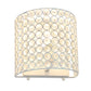 All The Rages Lalia Home 8" White Modern Crystal & Metal Wall Sconce