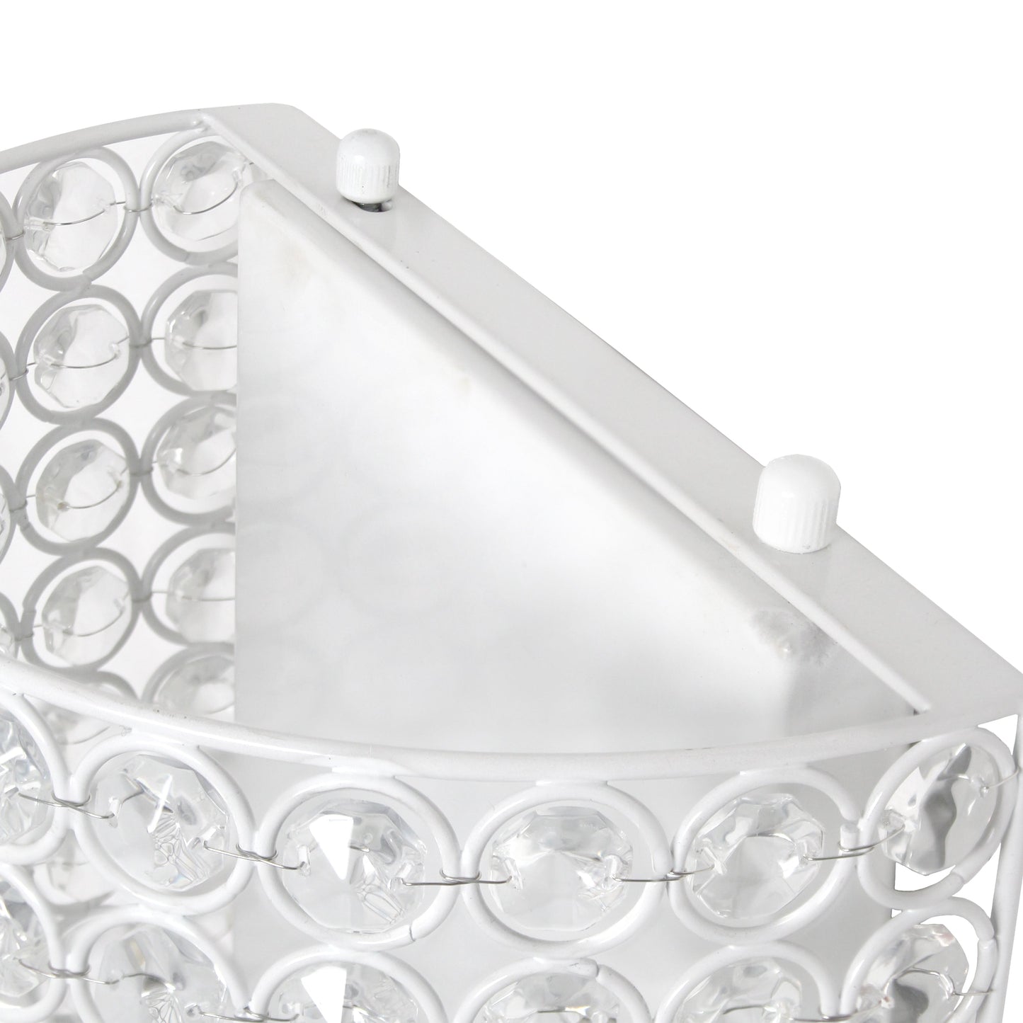 All The Rages Lalia Home 8" White Modern Crystal & Metal Wall Sconce