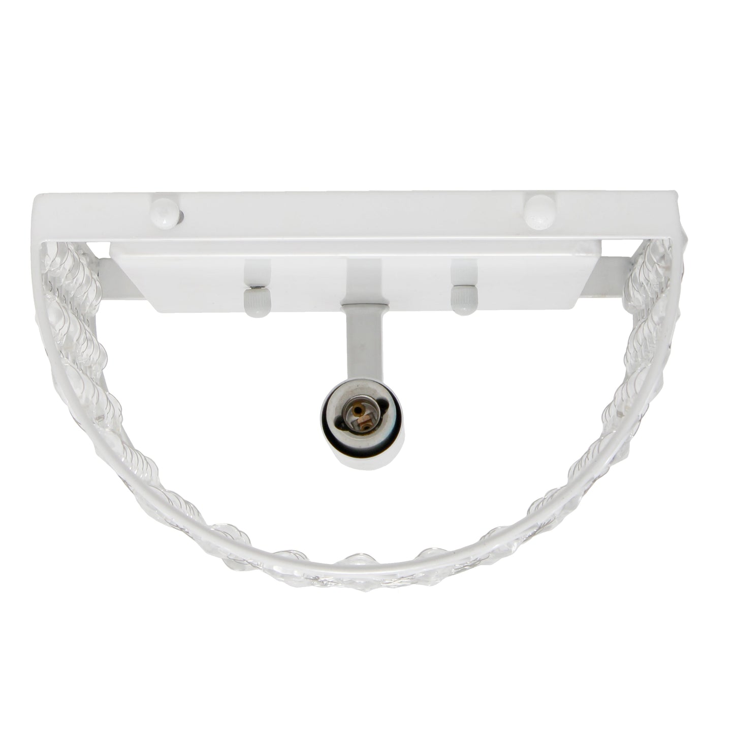 All The Rages Lalia Home 8" White Modern Crystal & Metal Wall Sconce