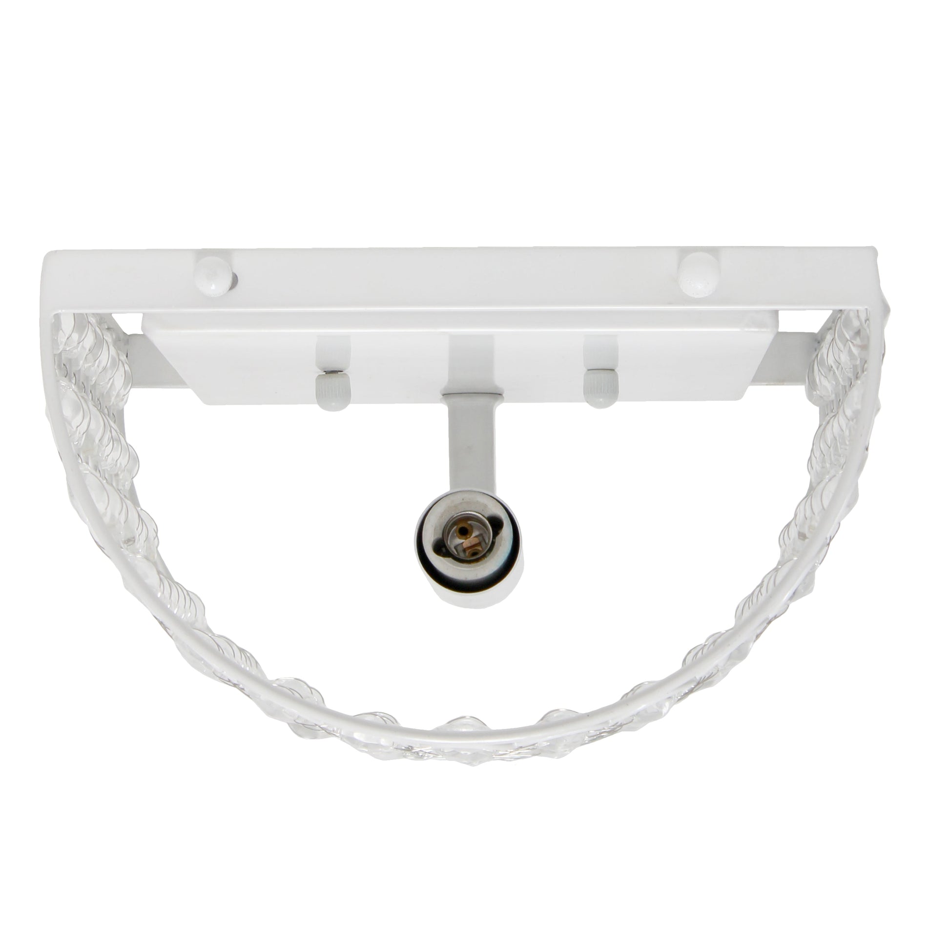 All The Rages Lalia Home 8" White Modern Crystal & Metal Wall Sconce